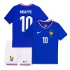 Officiële Voetbalshirt + Korte Broek Frankrijk Mbappé 10 Thuis EK 2024 - Kids